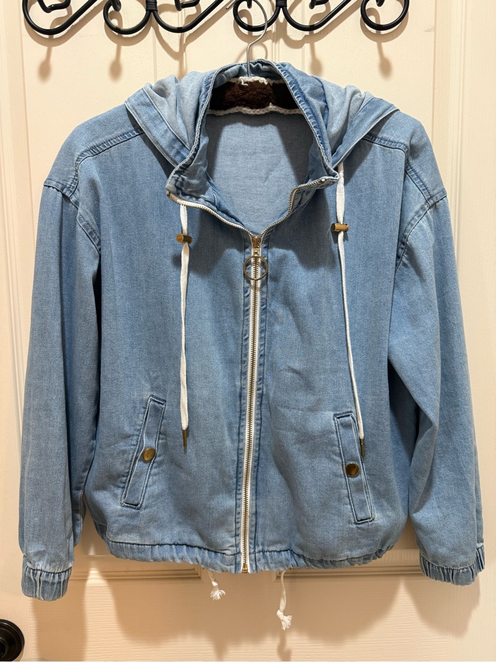 Highway Jeans Chambray Denim Jacket with Hood and Pockets